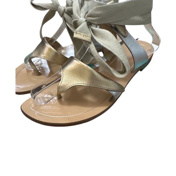 Sarah Flint Grear Ankle Wrap Tie Sandals Handmade in Italy Size 9 - Picture 5 of 9